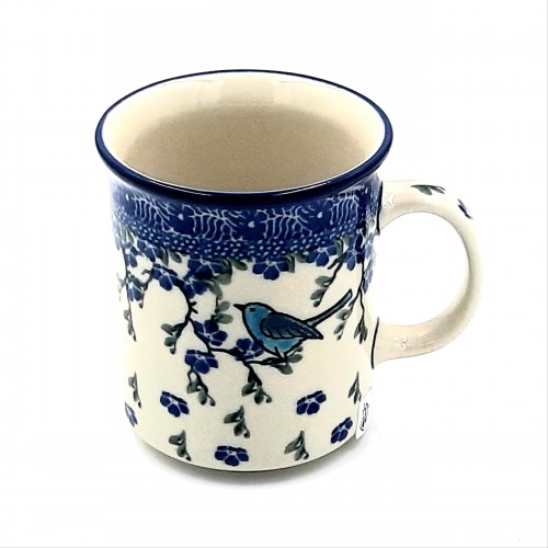 Kubek V:0,25 l z motywem ptaszka Ceramika Bolesławiec