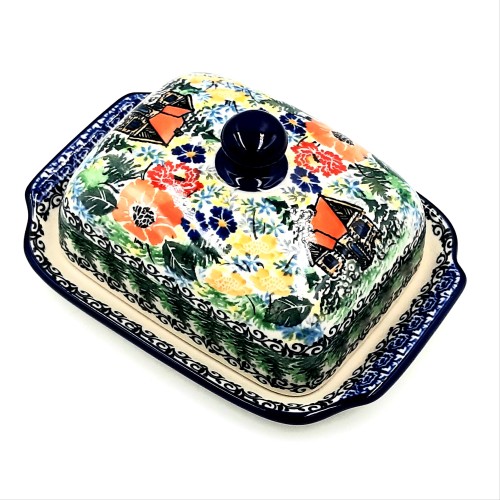 Maselnica z motywem domków, unikat