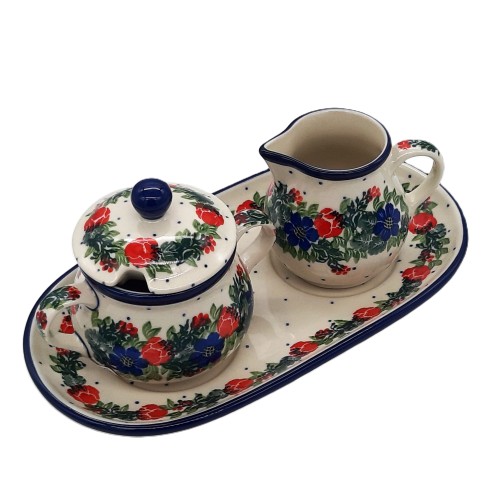 Zestaw cukiernica, mlecznik V:0,2 l, łączka