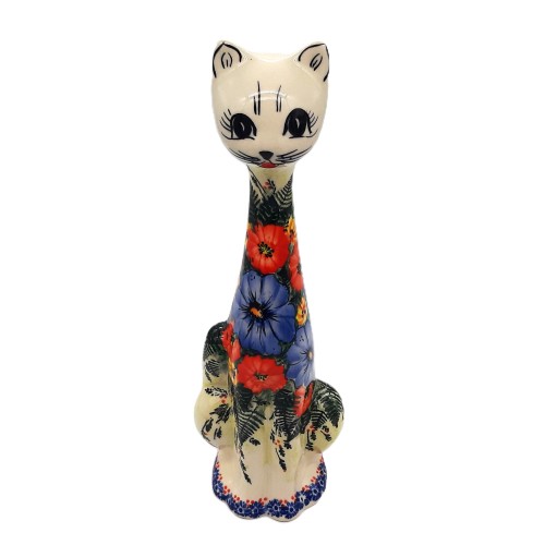 Figurka kot 31,5 CM , kwiaty