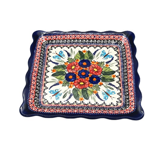 Talerz na ciasto Art 149 unikat 23,8x23,8cm