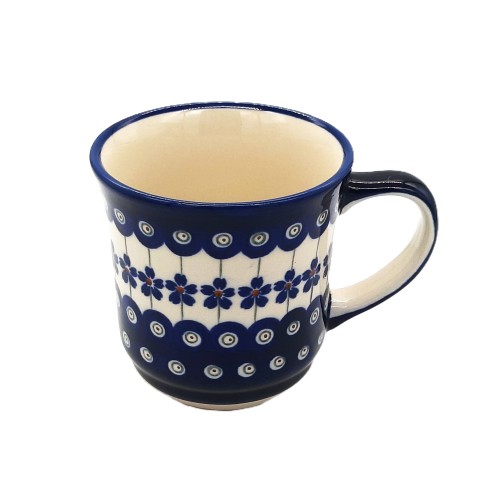 Kubek ceramiczny Bolesławiec 380 ml,ręcznie malowany do kawy i herbaty