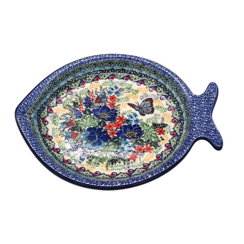 Talerz ryba 22,5x19,0 cm, unikat, motylek