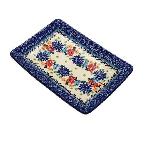 Tacka na sushi 14,5 X 21,5 cm, motyw kwiatowy