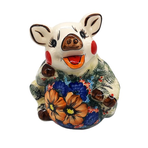 Świnka skarbonka, unikat h:17,5 cm