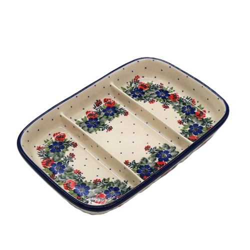 Półmisek dzielony na przystawki 24,0 x 17,0 cm,łączka