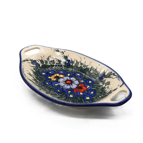 Półmisek na pieczywo z uszkami, unikat, trawka