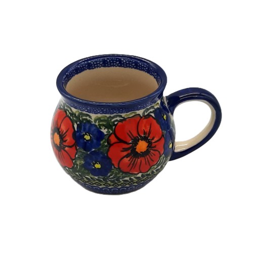 Kubek czeski V:0,35 L,maki Ceramika Bolesławiec