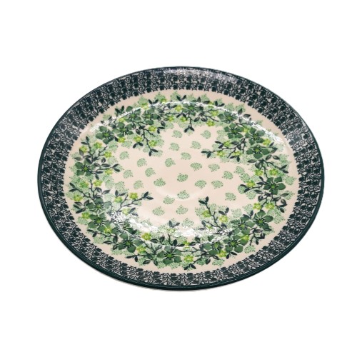 Talerz obiadowy płytki 25,3 cm, motyw roślinny