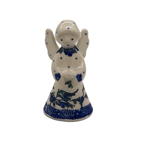 Ceramiczny aniołek z Bolesławiec – ptaszek,10,5 cm