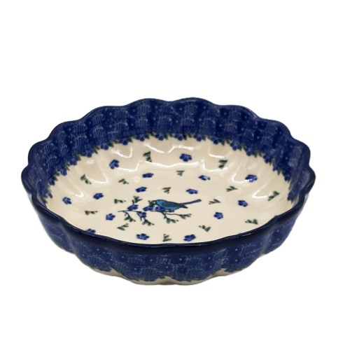 Miska falowana  21,0 cm z motywem ptaszka