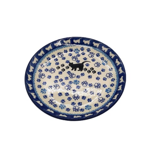 Talerz deserowy 19,9cm,koty Ceramika Bolesławiec