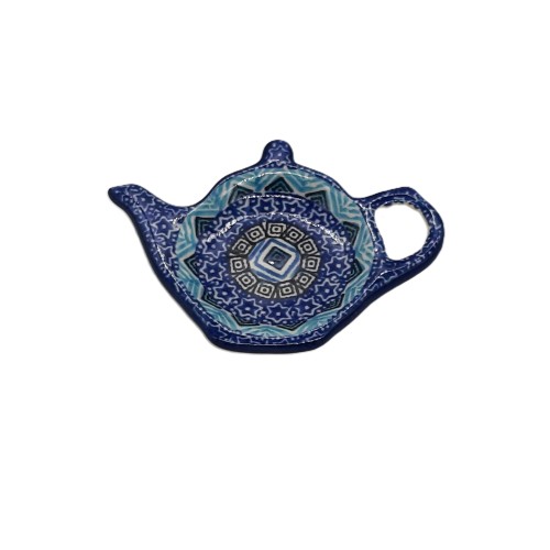 Spodek dzbanuszkek na herbatę, motyw geometryczny