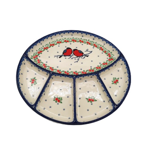 Talerz dzielony na bakalie, przystawki, 26,3 CM unikat, gile