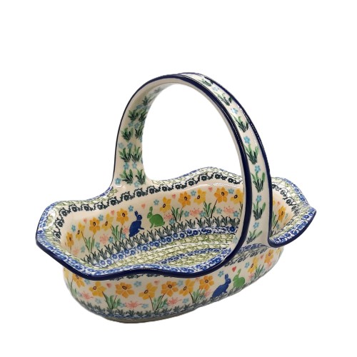 Koszyk, salaterka, motyw kwiatowy