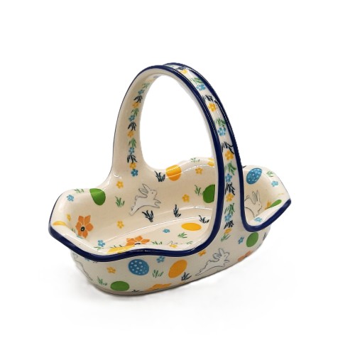 Koszyczek z motywem wielkanocnym, Ceramika Bolesławiec