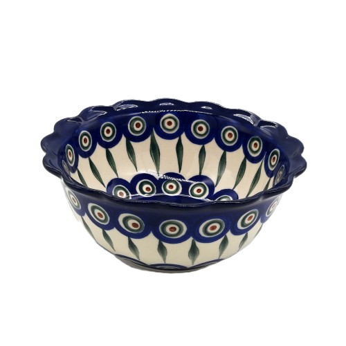 Miska falbanka V: 1,0 L, pawie oczka