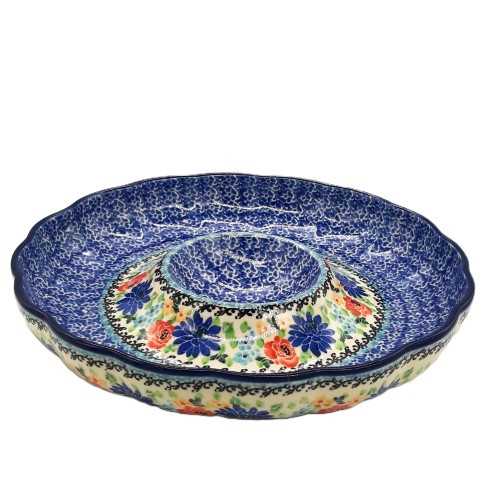 Talerz na frytki, przekąski 25,0 cm, motyw kwiatowy