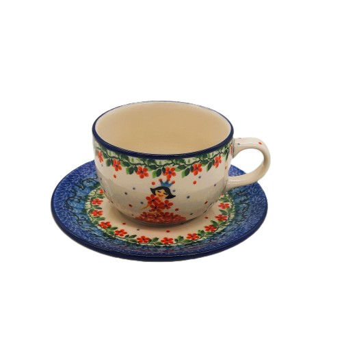 Filiżanka V:0,2l z księżniczką, ceramika Bolesławiec