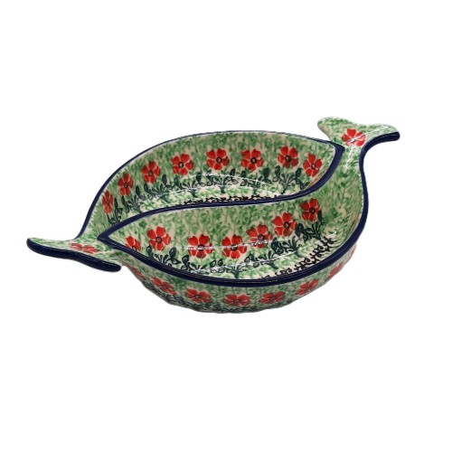 copy of Talerz ryba 22,5x19,0 cm, żółte ptaki