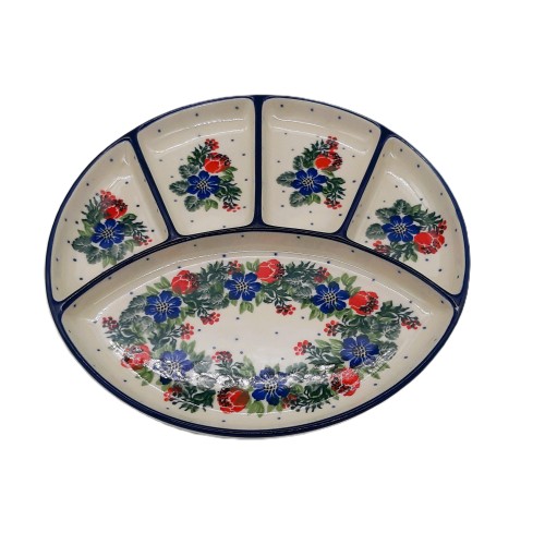 Talerz dzielony na przystawki 21,5 cm, łączka