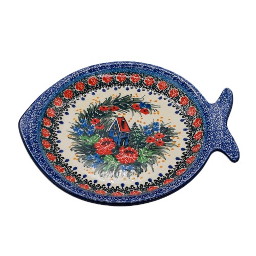 Talerz ryba, unikat , domek