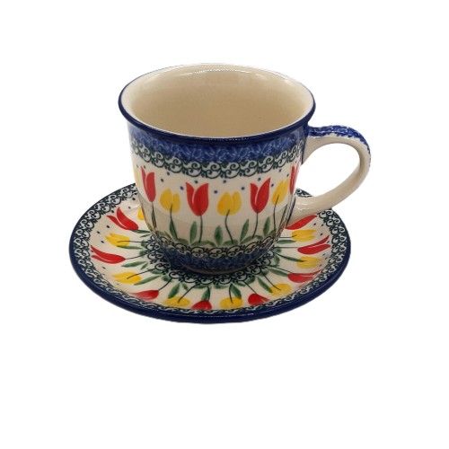 Filiżanka ze spodkiem V: 0,3 l, tulipany