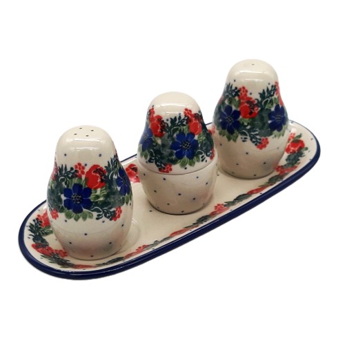 Komplet sól, wykałaczki,pieprz łączka