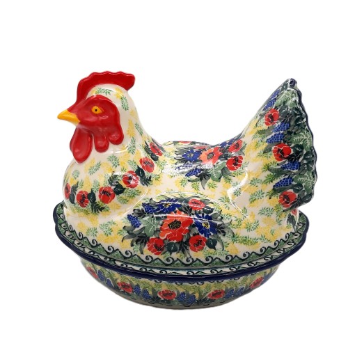 Kura, pojemnik z motywem kwiatowym, unikat