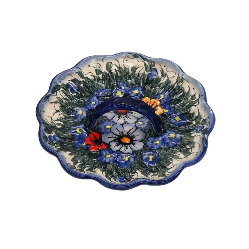 Talerz na jajka 20,5 cm, unikat, trawka