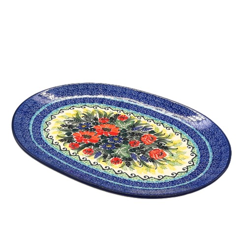 Półmisek na potrawy 31,0 / 22 cm ,unikat, motyw kwiatowy