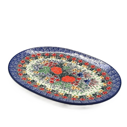 Półmisek na potrawy 31,0 / 22 cm ,unikat, motyw kwiatowy