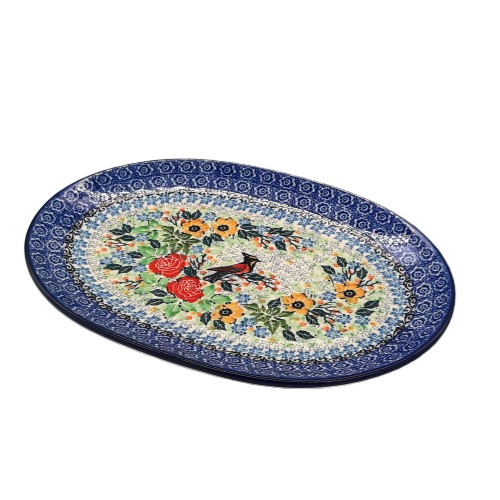 Półmisek na potrawy 31,0 / 22 cm ,unikat, motyw z ptaszkiem