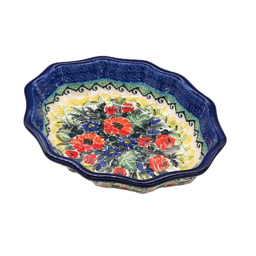 Półmisek  23/18,5 cm, unikat, motyw kwiatowy