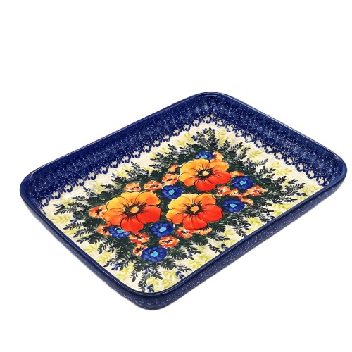 Zapiekanka 31,5/24 cm , unikat, motyw kwiatowy