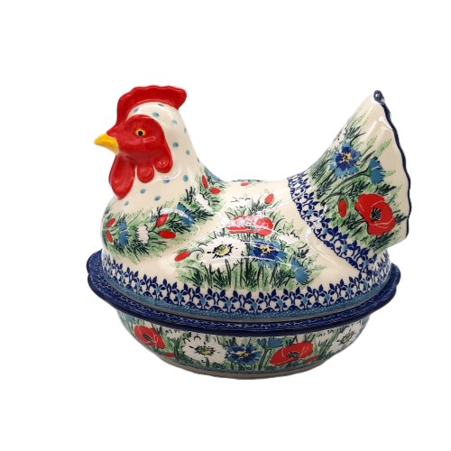 Kura, pojemnik z motywem maków, unikat