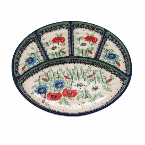 Talerz dzielony na bakalie, przystawki, 26,3 CM unikat,maki