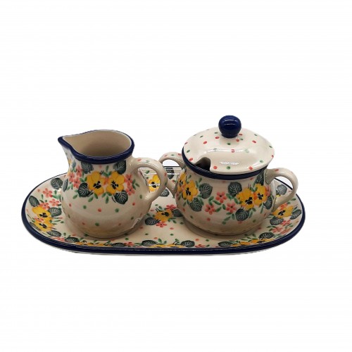 Zestaw cukiernica, mlecznik V:0,2 l, bratki