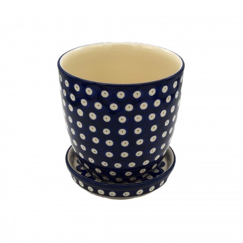 copy of Doniczka ceramiczna Bolesławiec 14,5 cm z podstawką rękodzieło