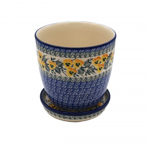 copy of Doniczka ceramiczna Bolesławiec 14,5 cm z podstawką rękodzieło