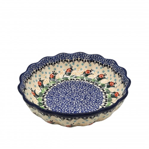 Miska falowana  21,0 cm z motywem biedronek