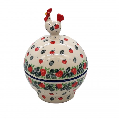 Pojemnik z figurką koguta V: 0,4 l, poziomki