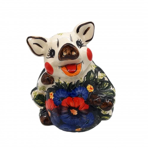 Świnka skarbonka, unikat h:17,5 cm